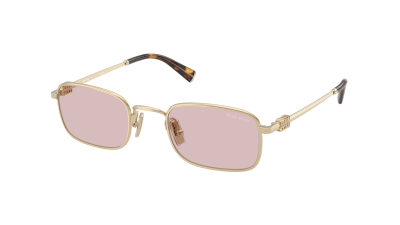 Sonnenbrille Miu Miu Logo MU A53S ZVN-4I0 49-22 Pale Gold