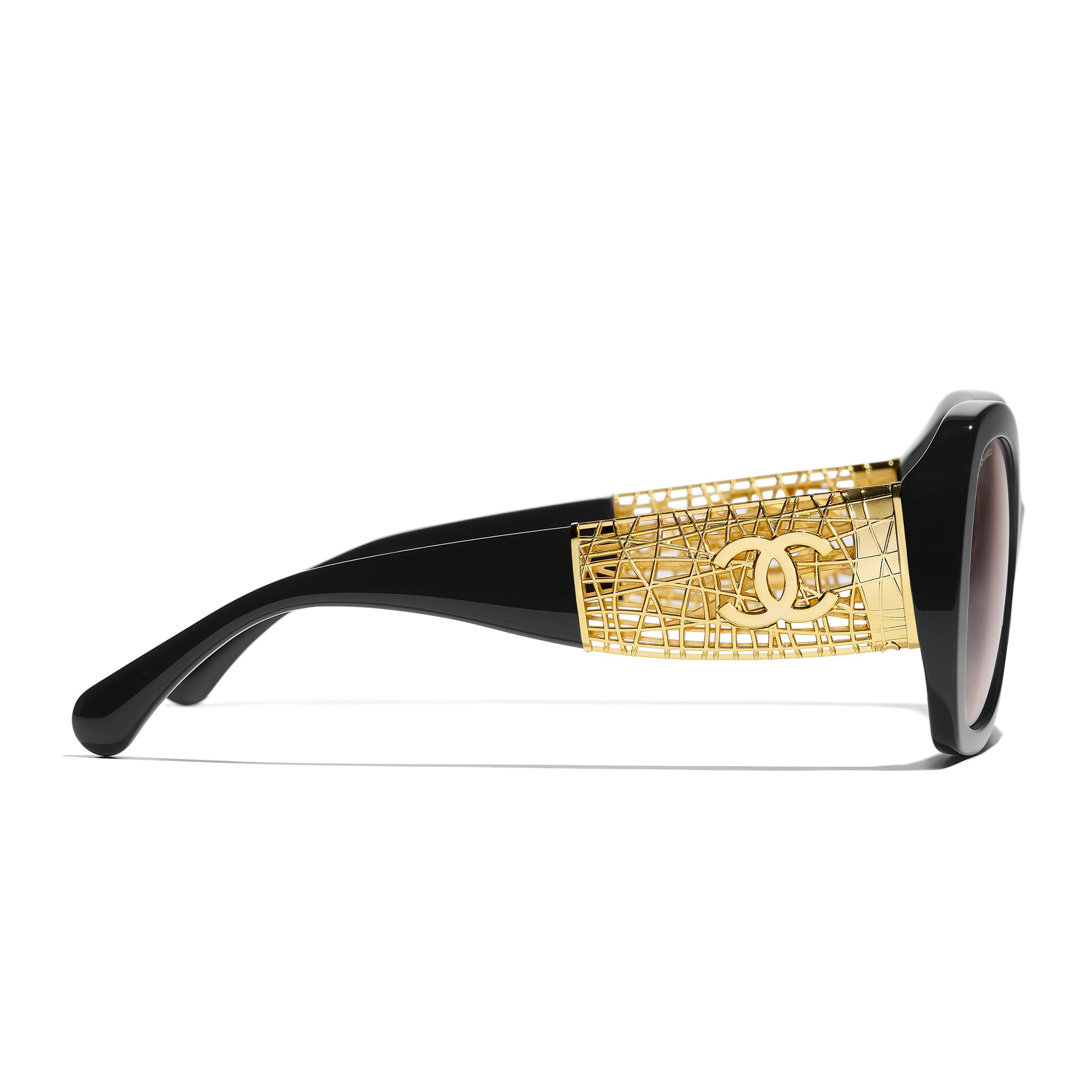 Chanel 5270 c.622/S9 Black&Gold 16ct Gold / Brown Polarized Lenses CHANEL Sunglasses: Rectangle Sunglasses, acetate — Fashion  main image 4