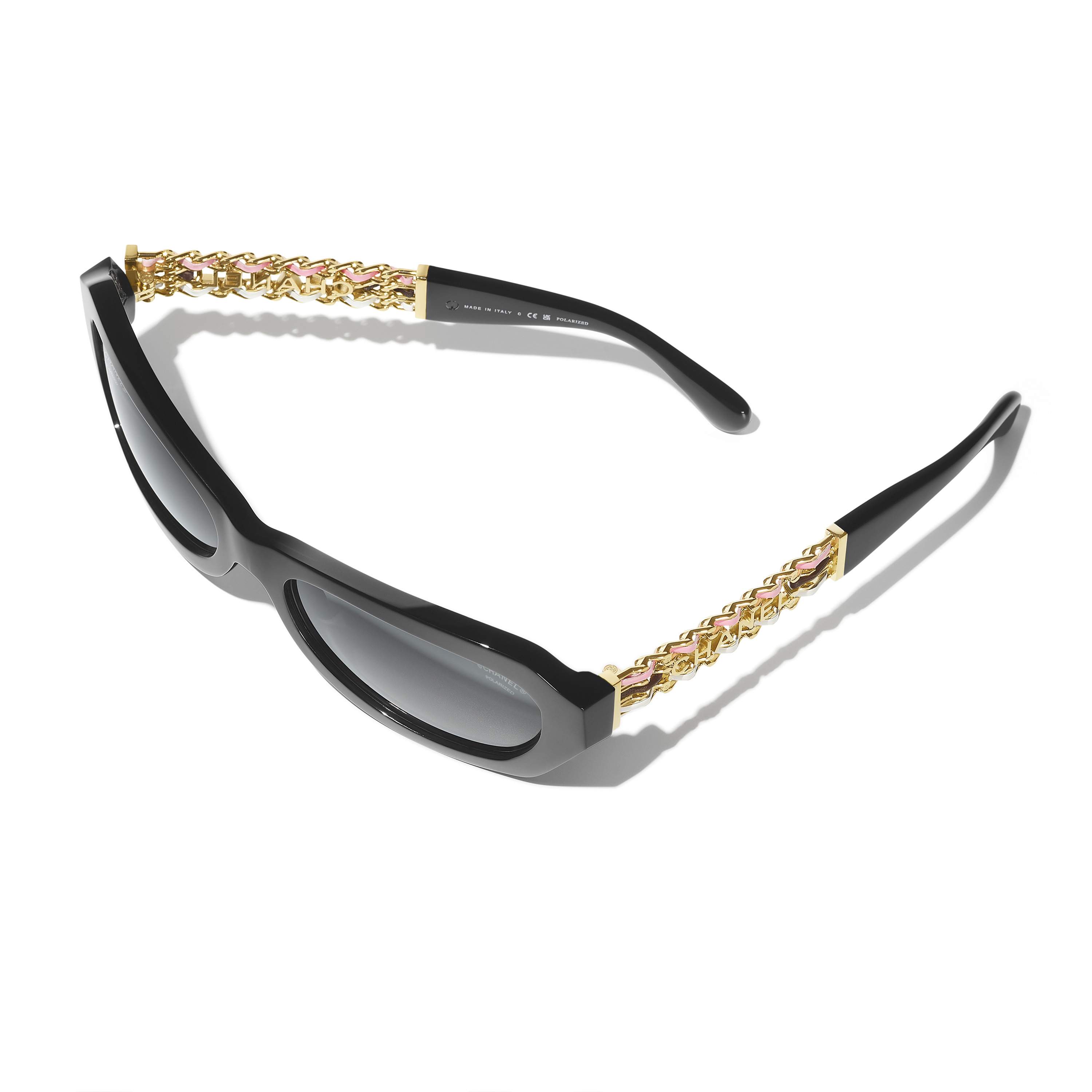 Chanel CH5537-Q Chain Logo Sunlgasses in Black CHANEL Sunglasses: Square Sunglasses, acetate — Fashion | CHANEL main image 4