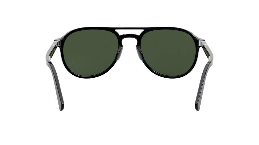Lunettes De Soleil Persol PO3235S - Monture Acétate Noir - Verres Cristal Vert - Italie
