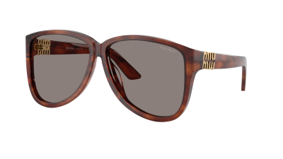 Miu Miu Ombre MU A08S 26E80Q 61-12 Stripped Tobacco