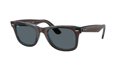 Occhiali da sole Ray-Ban Wayfarer RB2140 1446/R5 50-22 Brown on transparent blue in stock
