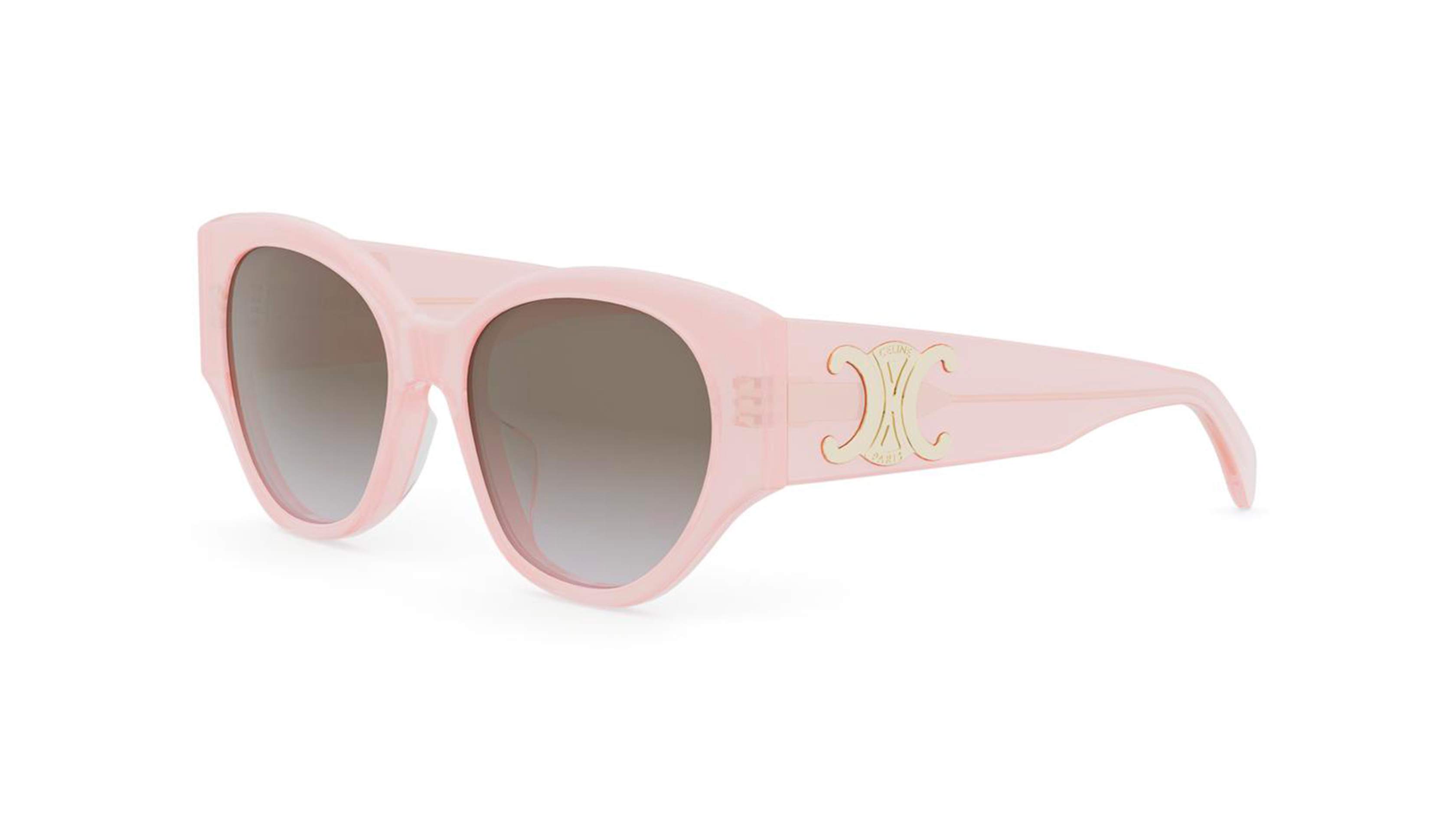 Celine Triomphe Pink Sunglasses Celine Sunglasses Triomphe Oval Shiny Pink Smoke main image 2
