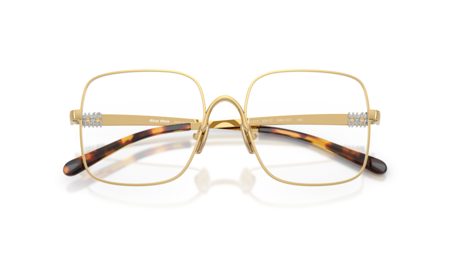 Eyeglasses Miu Miu MU 51YV 5AK1O1 53-17 Gold | Visiofactory display picture 1