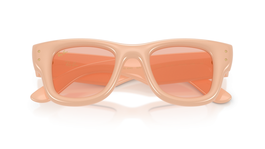 Ray band Wayfarer Sunglasses Beige Nude Sunglasses Ray-Ban Wayfarer puffer RB4940 687584 47-23 Solid  main image 4