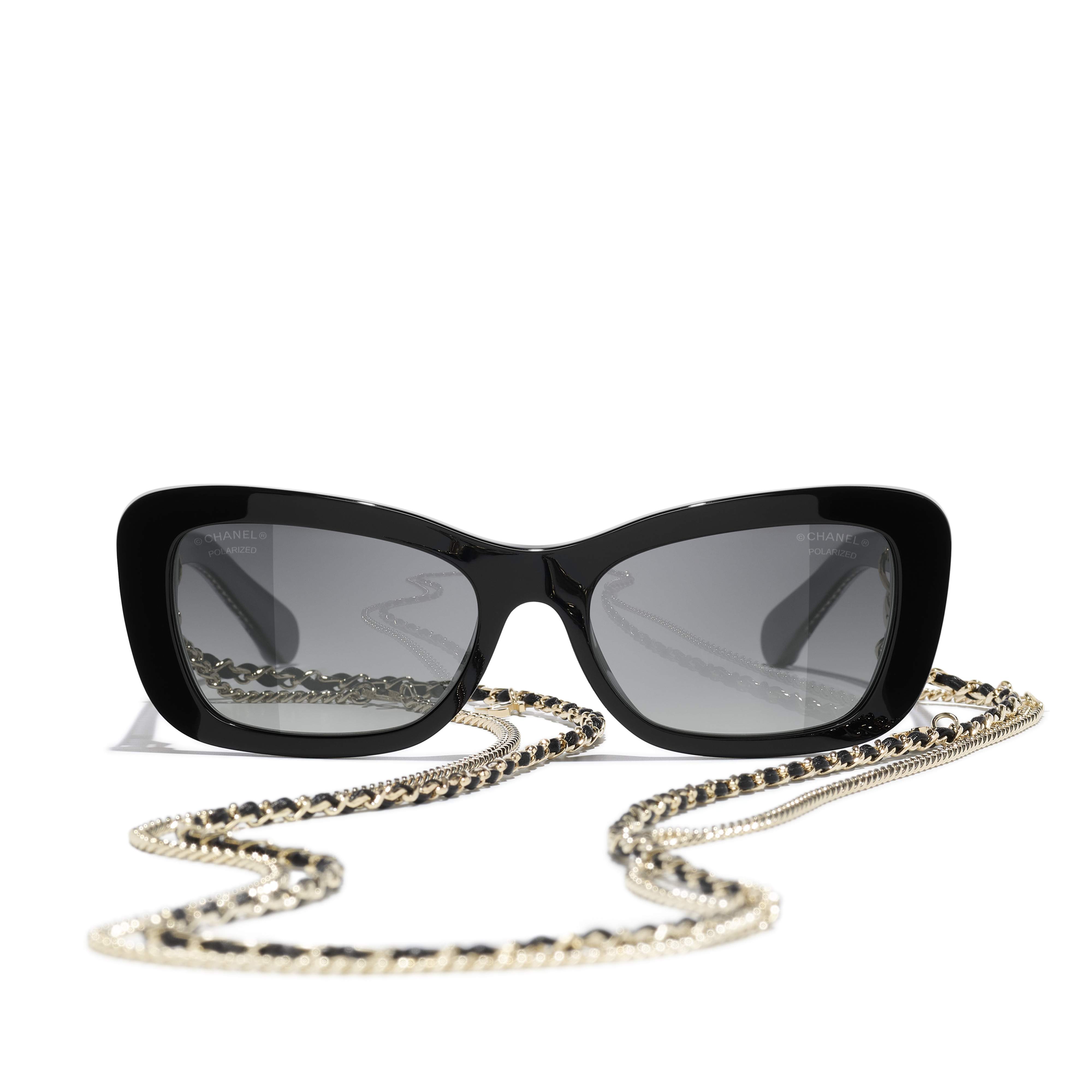 CHANEL Black Sunglasses with Silver Logo Chanel Cc Logos Mirror Sunglasses Black Silver main image 3