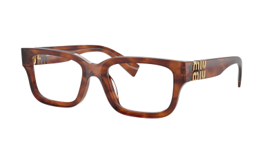 Brille Miu Miu MU 02YV 26E101 53-20 Stripped Tobacco