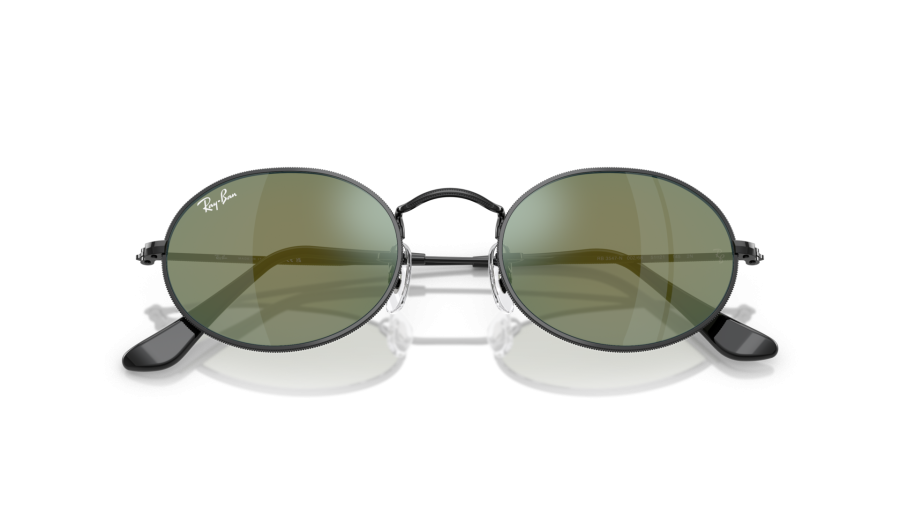 Sunglasses Ray-Ban Oval flat lenses RB3547N 002/68 51-21 Black ...