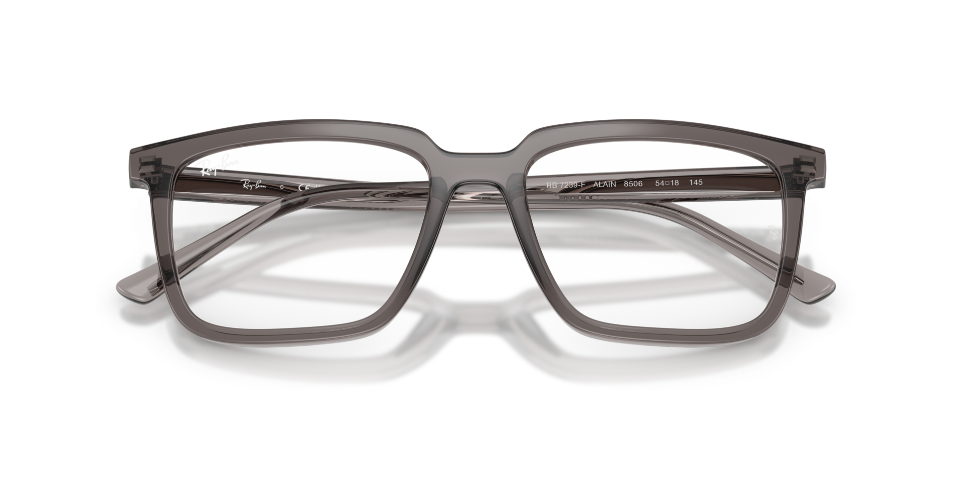 Eyeglasses Ray-Ban Alain RX7239 RB7239 8506 54-18 Transparent grey ...