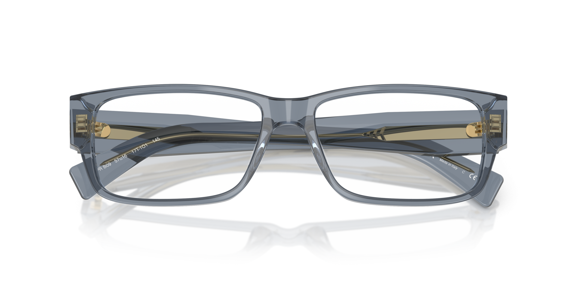 Eyeglasses Prada PR B09V 17T1O1 57-16 Transparent Ocean | Visiofactory