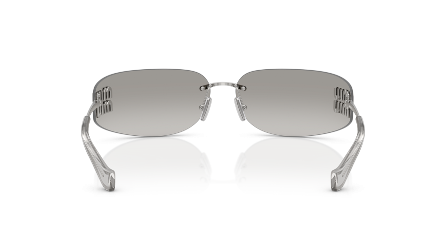 Report NEW Miu Miu MU A51S Mask Sunglasses in Silver Mirror Sunglasses Miu Miu Aube MU A51S 1BC10Y 75-14 Silver  main image 4