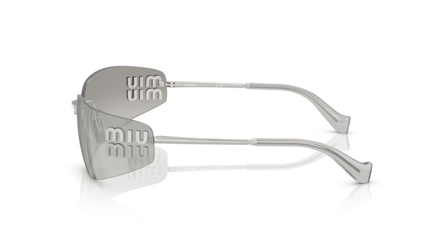 Report NEW Miu Miu MU A51S Mask Sunglasses in Silver Mirror Sunglasses Miu Miu Aube MU A51S 1BC10Y 75-14 Silver  main image 3