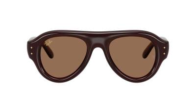Lunettes de soleil Ray-Ban Aviator puffer RB4925 689673 50-21 Dark Transparent Brown