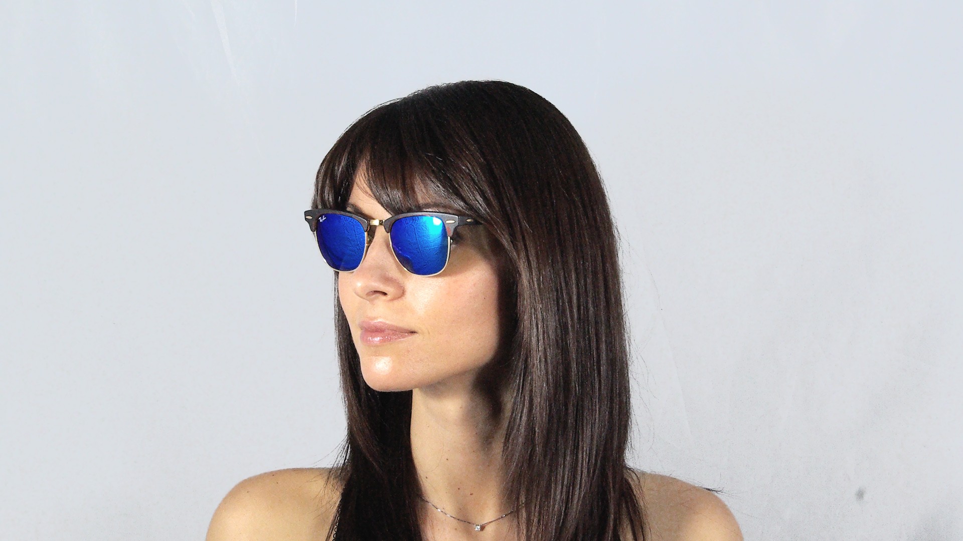 ray ban clubmaster blue mirror