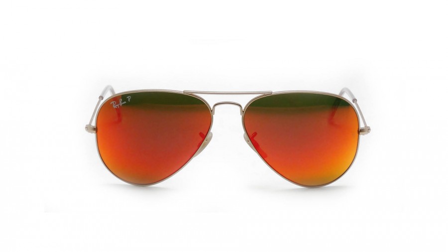 Sunglasses Ray-Ban Aviator Large Metal Gold Matte RB3025 112/4D 58-14 Medium Polarized Mirror in stock