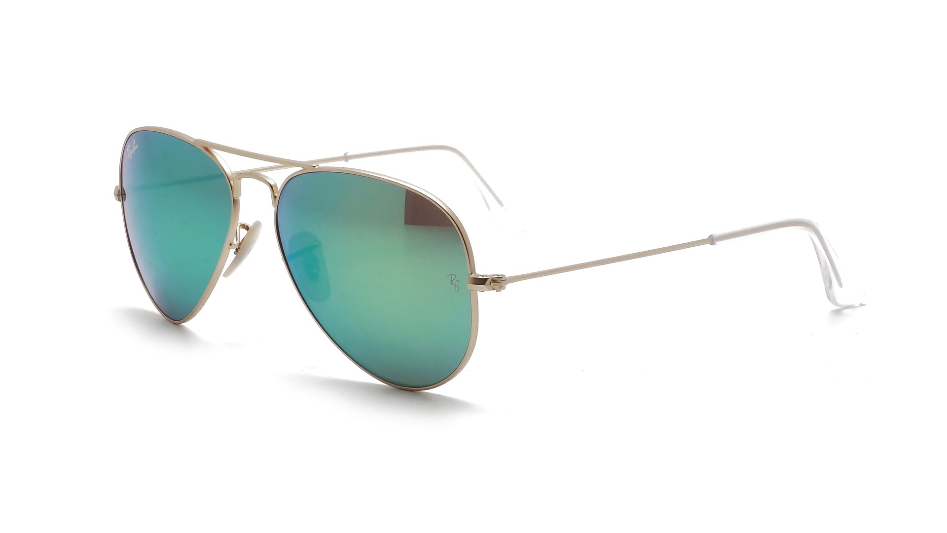 Ray Ban Aviator Large Metal Or Mirrored Green Rb3025 112 19 Visiofactory