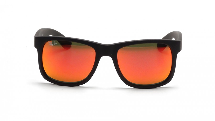 Sonnenbrille Ray-Ban Justin Schwarz Matt RB4165 622/6Q 54-16 Breit Verspiegelte Gläser auf Lager