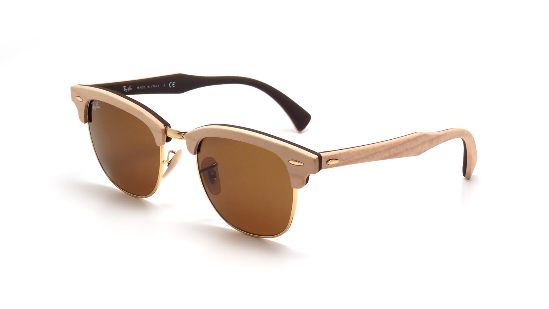 Ray-Ban Clubmaster Wood Brown RB3016M 1179 51-21 | Visiofactory