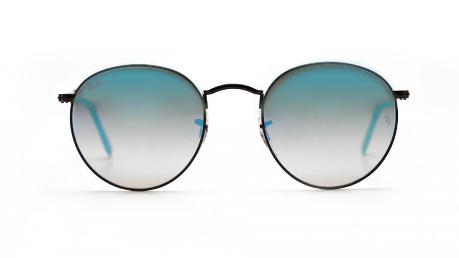 Sunglasses Ray-Ban Round Metal Black RB3447 002/4O 50-21 Medium Gradient Mirror in stock