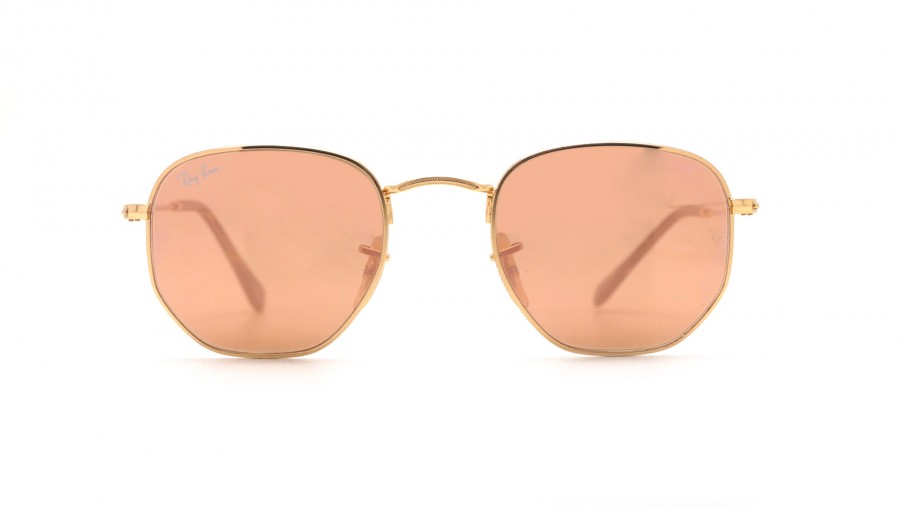 Sunglasses Ray-Ban Hexagonal flat lenses Gold RB3548N 001/Z2 48-21 Small Mirror in stock