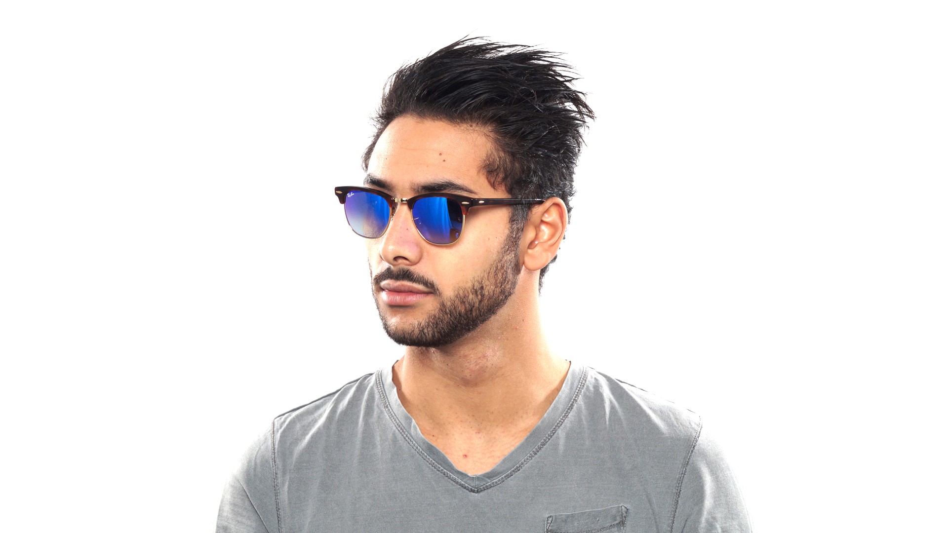 ray ban clubmaster blue gradient flash