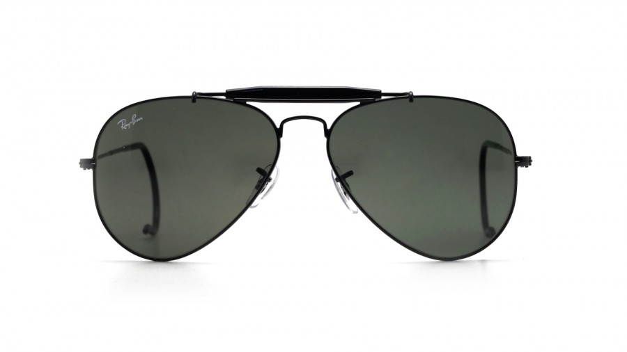 Sonnenbrille Ray-Ban Outdoorsman Schwarz RB3030 L9500 58-14 G-15 Breit auf Lager