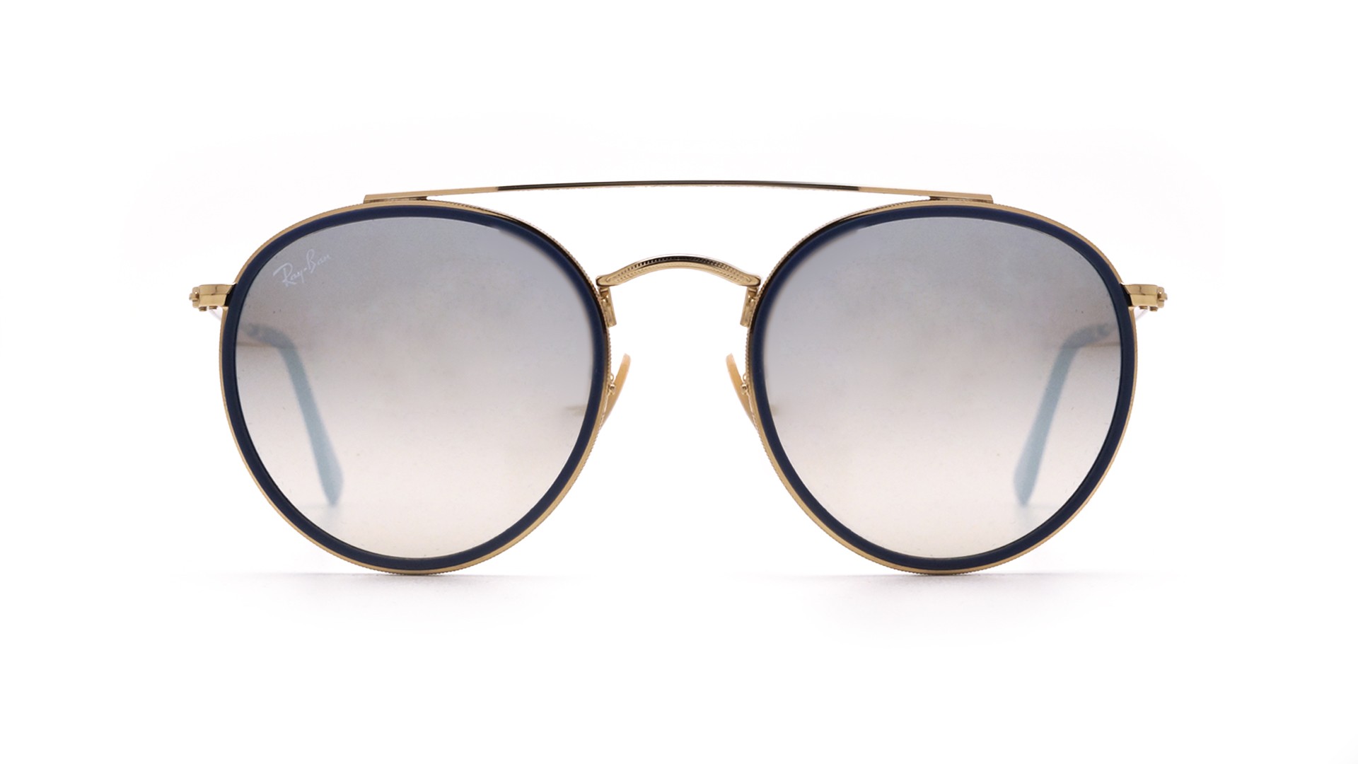 ray ban round sunglasses black and gold