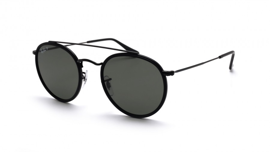 Ray-Ban Round Double Bridge Noir RB3647N 002/58 51-22 Medium Polarisés