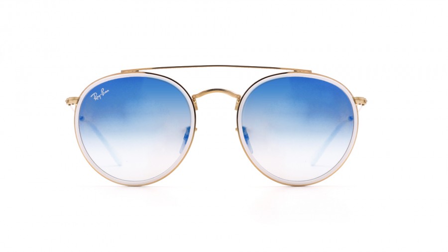 Sunglasses Ray-Ban Round Double Bridge Gold RB3647N 001/4O 51-22 Medium Gradient Mirror in stock