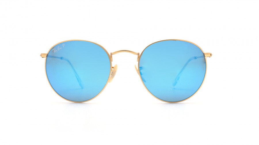 Sunglasses Ray-Ban Round Metal Gold Flash Lenses RB3447 112/4L 50-21 Medium Polarized Mirror in stock