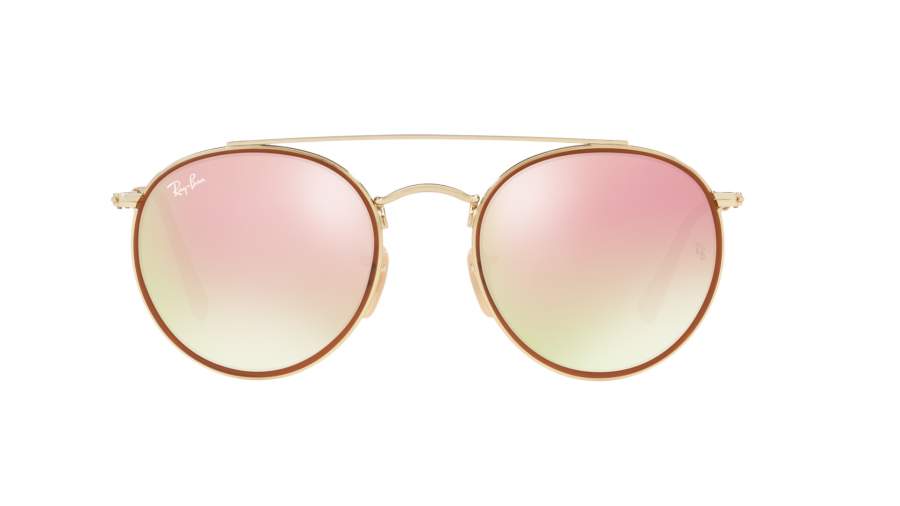 Sunglasses Ray-Ban Round Double Bridge Gold RB3647N 001/7O 51-22 Medium Gradient Mirror in stock