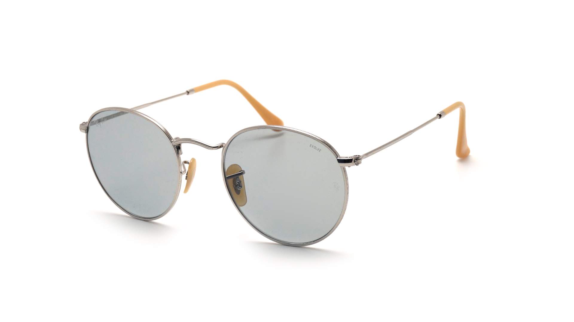ray ban round silver