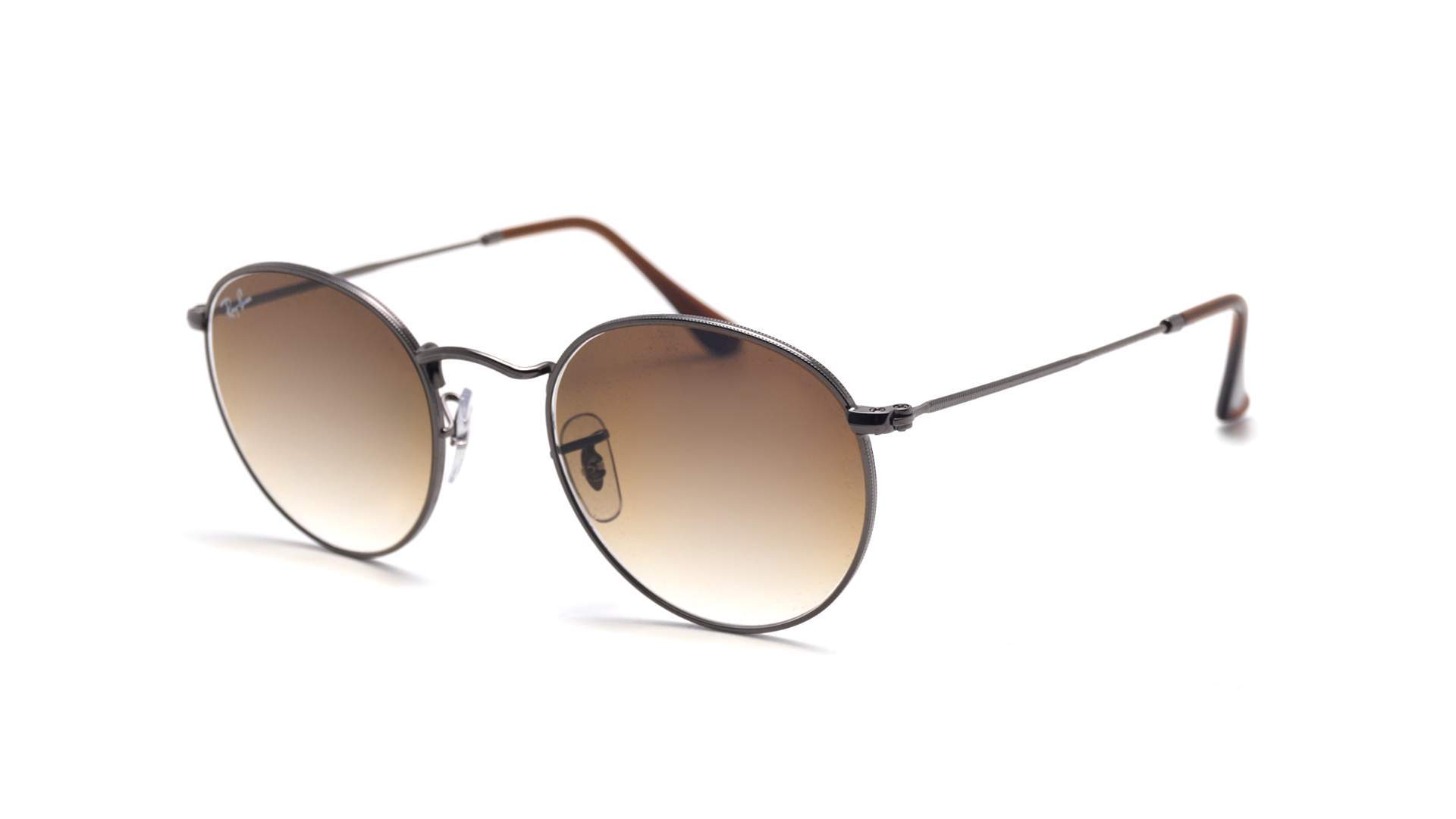 ray ban round sunglasses brown