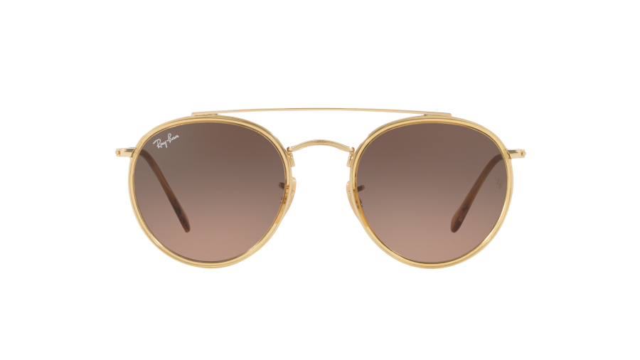 Sunglasses Ray-Ban Round Double Bridge Gold RB3647N 912443 51-22 Medium Gradient in stock