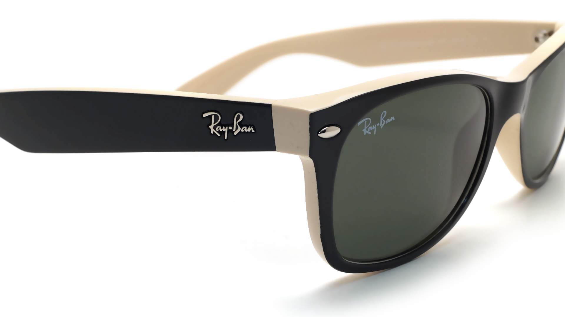 black and beige ray bans