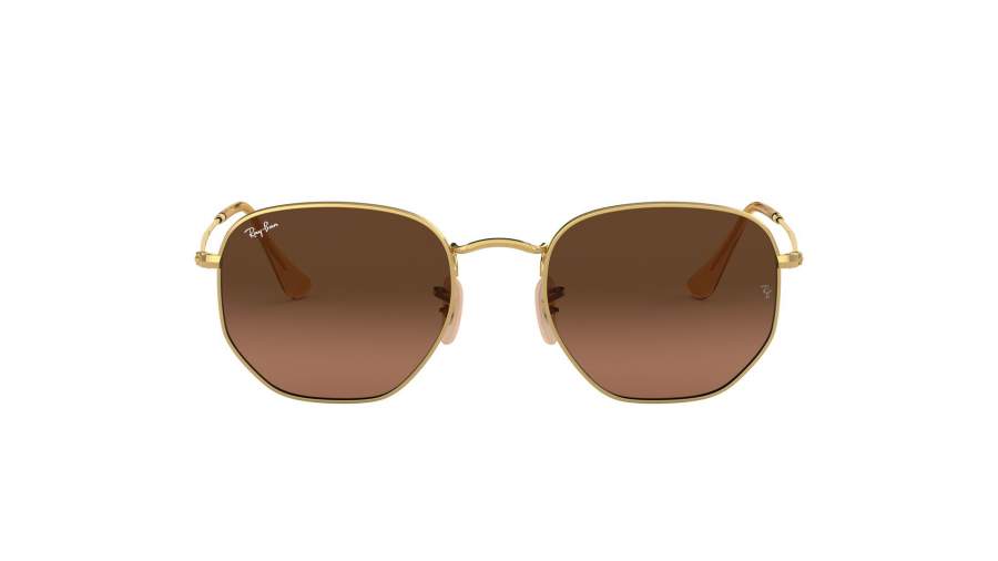 Sunglasses Ray-Ban Hexagonal Flat Lenses Gold RB3548N 9124/43 48-21 Small in stock