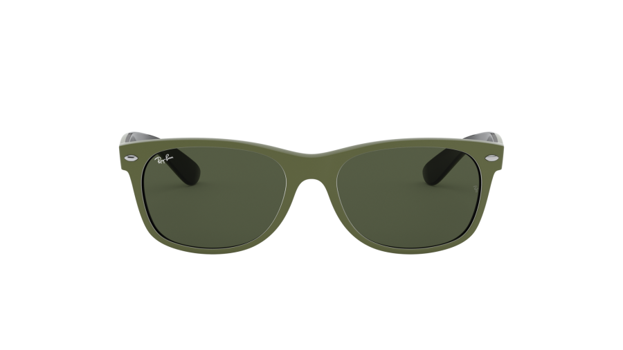 Sunglasses Ray-Ban New Wayfarer Green Mat G-15 RB2132 6465/31 55-18 Medium in stock