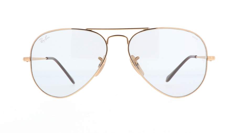 Ray-Ban RB3689 001/T3 55-14 Gold Solid Evolve Small Photochromic in stock