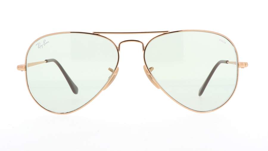 Ray-Ban Aviator Metal II Gold Solid Evolve RB3689 001/T1 55-14 Small Photochromic in stock