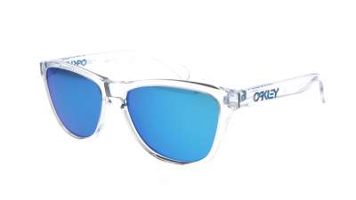 Sonnenbrille Oakley Frogskins Xs Transparent Prizm Sapphire Iridium OJ9006 15 53-16 Schmal Verspiegelte Gläser auf Lager