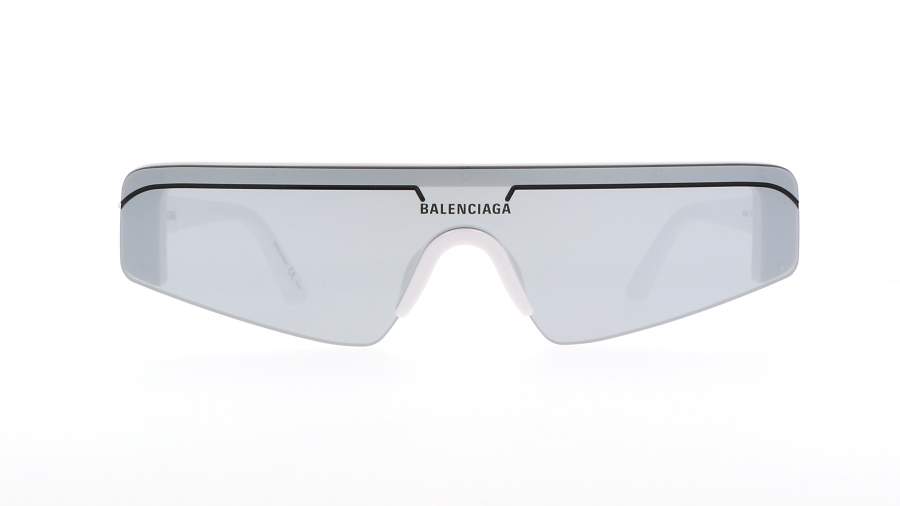 Sonnenbrille Balenciaga BB0003S 002 99-1 Weiß Mittel Verspiegelte Gläser auf Lager