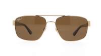 Ray-Ban RB3663 001/57 60-17 Gold Large Polarized
