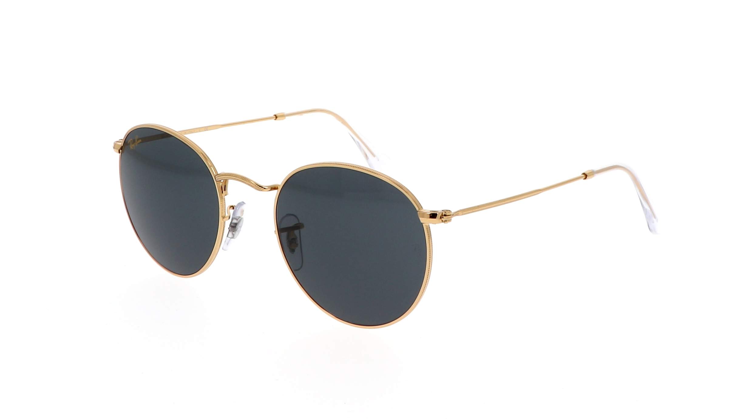 ray ban round black and gold