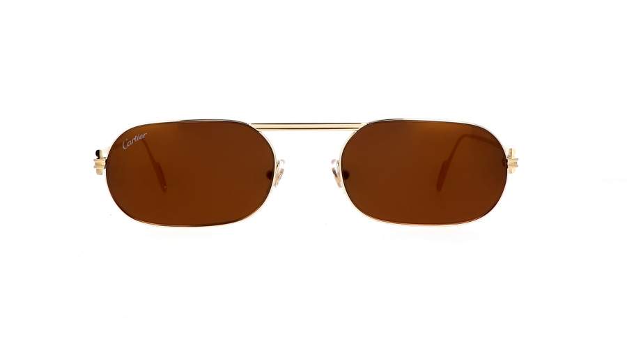 Sunglasses Cartier Decor C CT0112S 003 55-21 Gold Medium Mirror in stock