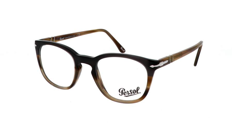 Persol PO3258V 1135 48-21 Striped Brown Grey Écaille Small