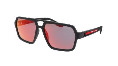 Sonnenbrille Prada Linea Rossa PS01XS DG008F 59-16 Schwarz Matt Breit Verspiegelte Gläser auf Lager