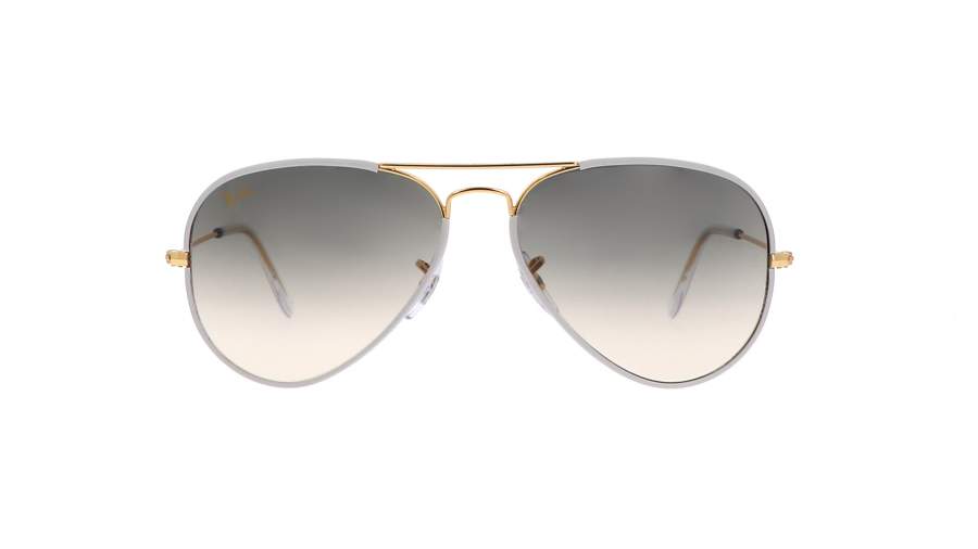 Sonnenbrille Ray-Ban Aviator Full Color Grau Matt RB3025JM 919632 58-14 Mittel Gradient Gläser auf Lager