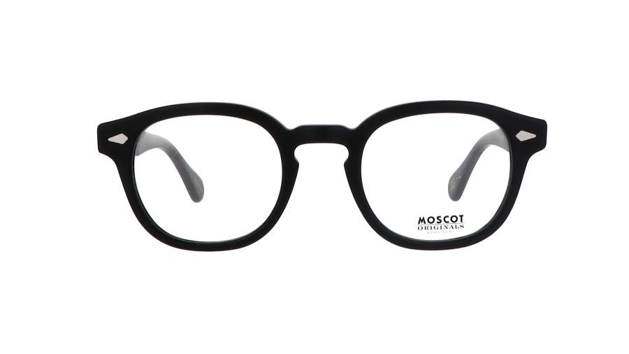 Brille Moscot Lemtosh Matte Schwarz 49-24 Breit auf Lager