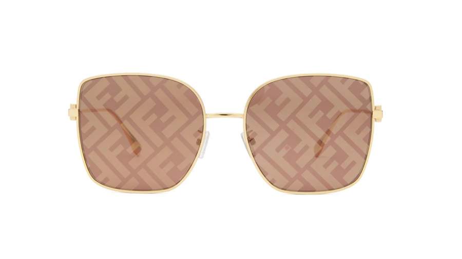 Sunglasses Fendi Baguette Gold FE40013U 30G 59-18 Large Mirror in stock