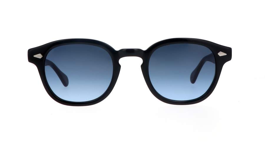 Sunglasses Moscot Lemtosh Black denim blue lenses 49-24 Large in stock